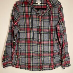 L.L. Bean Multicolor Plaid Zip Hoodie